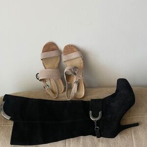 Women’s shoes- boots and sandals. Lot. Price for two pairs.